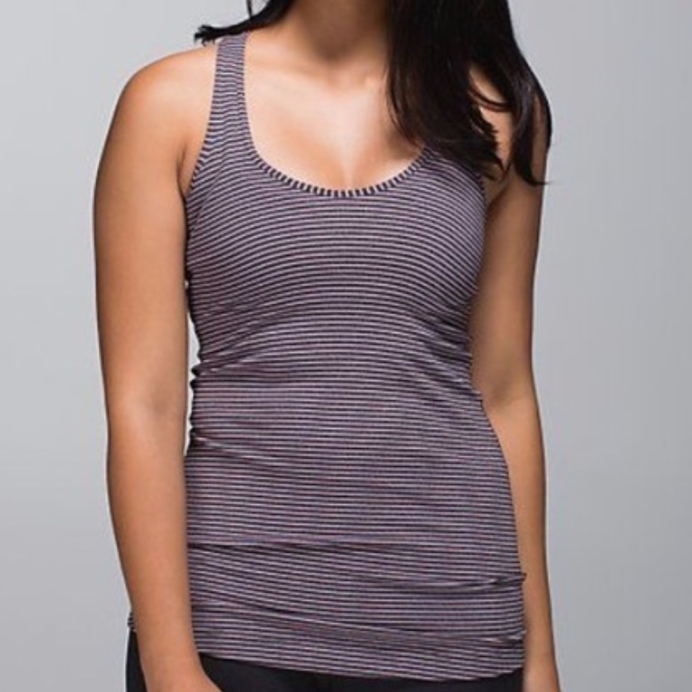 Lululemon purple gray striped cool racerback tank